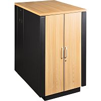 Шкаф LANMASTER SOUNDPROOF звукоизолированный 18U 750x1130 мм, отделка под дерево, цвет лиственница | код LAN-DC-CBSP-18U-WD | LANMASTER