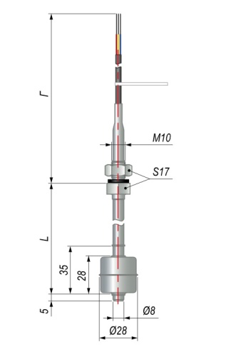 Датчик уровня поплавковый ПДУ-2.1.400.К/20 | код 134557 | ОВЕН