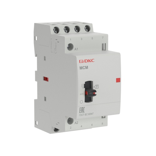 Контактор модульный YON max типа MCМ с ручным управлением, 4P, 25A, 240В, 4НО | код MCM-25-40-A240 | DKC Контактор модульный YON max типа MCМ с ручным управлением, 4P, 25A, 240В, 4НО | код MCM-25-40-A240 | DKC