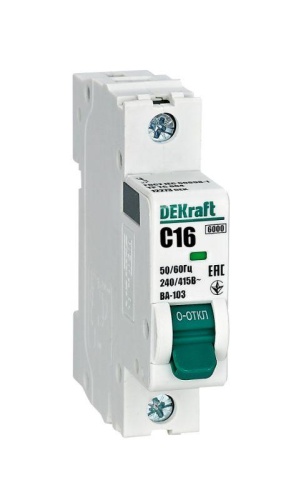 Выключатель автоматический ВА 103-1р-016а-с | код 12273DEK | DEKraft Выключатель автоматический ВА 103-1р-016а-с | код 12273DEK | DEKraft