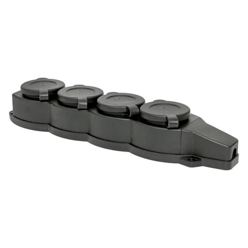 Розетка (колодка) четырехместная с защит, крышками каучуковая 230В 2P+PE 16A IP44 Марс | код RPS-020-16-230-44 | EKF