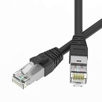 Патч-корд экранированный SLIM CAT6A S/FTP 4х2, 28 AWG, LSZH, чёрный, 0,2м | код RN6ASF4502BK-28 | DKC