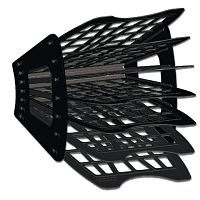 Лоток для бумаг веерный BRAUBERG-SMART, 7-ми секционный, сетчатый, черный, 231143 | код 231143 | BRAUBERG