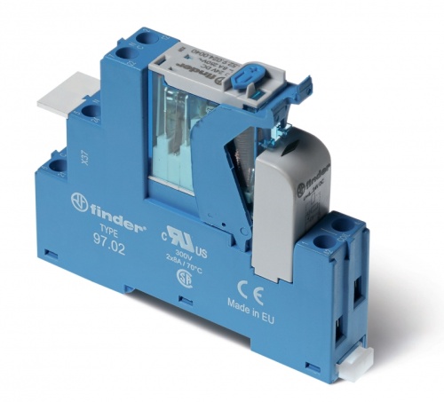 Интерфейсный модуль (сборка 46.52.9.048.0040 + 99.02.9.060.99 + 97.02SPA), электромеханическое реле, 2CO 8A, контакты AgNi, питание 48В DC, категория защиты IP20, винтовые клеммы, пластиковая клипса, LED + диод, кнопка тест + мех.индикатор | код 4C0