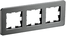 BRITE Рамка 3-мест. РУ-3-1-Бр металл титан RE IEK | код BR-M32-M-01-K48 | IEK