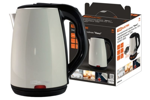Электрический чайник Ника, нержавеющая сталь / пластик, 1,8 л, 1800 Вт, бежевый, TDM | код SQ4001-0005 | TDM