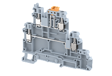 Клемма проходная винтовая 4 мм2, двухуровневая, с размыкателем, на 4 подключения, зеленая TQK4-2T-GREEN | код 1203340003 | Elmex