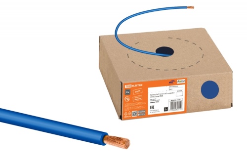 Провод ПуГВ 1х1.5 ГОСТ в коробке (бухта 100м) синий | код SQ0124-1420| РЭМЗ ТМ