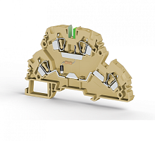 318 420, Клеммник 2-х ярусный пружинный, 4 мм.кв., с индикацией 48 VDC, (бежевый), YBK4-2 FLD 48VDC | код 0.0.0.3.18420 | KLEMSAN