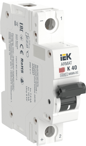 ARMAT Авт. выкл. M06N-DC 1P K 40А IEK | код AR-M06N-1-K040DC | IEK ARMAT Авт. выкл. M06N-DC 1P K 40А IEK | код AR-M06N-1-K040DC | IEK