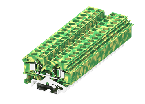 206917 Клемма ТА 1-1 проходная плоско-пруж зажим, с подключением прямого типа, сеч. 6мм2, жёл-зел., шт | код 206917 | SUPU