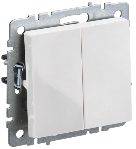 BRITE Выключ. 2-кл. прох. 10А ВС10-2-6-БрБ бел. | код BR-V22-0-10-K01-PRO | IEK