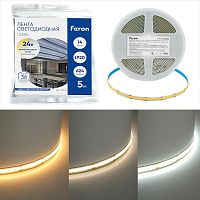 Лента светодиодная 624SMD(2110)/ 14Вт/м 24В 5000х10х1.8мм 2700К-6500К LS534 (уп.5м) FERON 51976