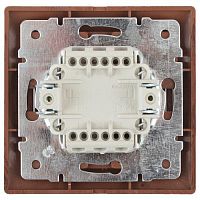 Выключатель Intro Plano 1-102-10 одноклавишный с подсветкой, 10А-250В, IP20, СУ, венге | код Б0053738 | ЭРА