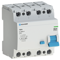 Устройство защитного отключения R10 4P 50А 30мА тип AC ELVERT | код R1043AC-50 | ELVERT