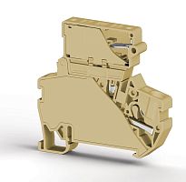 307 280, Клеммник пруж.быстрозажимной (Push in) с держ.предохр.(5х25), 4 мм.кв., (бежевый), PYK 4S (5x25) | код 0.0.0.3.07280 | KLEMSAN