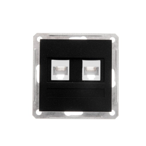 W59 РОЗЕТКА двойная компьютерная RJ45 кат.5E, механизм, ЧЕРНЫЙ БАРХАТ | код RSI-251KK5E-6-86 | Systeme Electric