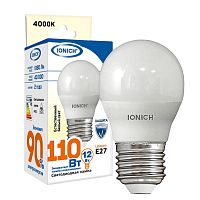 Лампа светодиодная G45 12Вт шар 4000К E27 1080лм 230В IONICH 1814