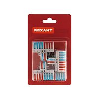 Клемма СМК 2х4 проходная разветвительная 2 полюса, с монтажной площадкой (1 ввод, 4 вывода на полюс) 5 шт. | код 07-5231-5 | REXANT