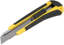 Нож технический "Контур" 18мм лезвие 14 сегментов усилен. прорезиненный КУРС 10173