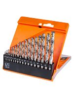 Набор сверл по металлу, 19 шт. (1-10) мм, шаг 0,5 мм, полир., HSS, ц. хв., пласт. уп., Рубин TDM | код SQ1093-0102 | TDM