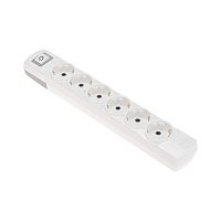 Колодка PREMIUM 6 гнезд, с/з, с выключателем, белый REXANT | код 13-4404 | REXANT