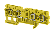 Клемма проходная пружинная 4 мм2 на 4 подключения, желтая SQ4-2X2-YELLOW | код 2103060004 | Elmex
