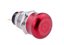Кнопка грибовидная IP67, возврат поворотом, 1NO+1NC, MT67-M11 | код 107360 | MEYERTEC