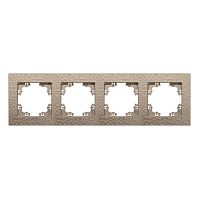 Рамка фактурная 4 поста универсальная UNIVersal Афина шампань (еврослот) | код A10046-Br | Universal