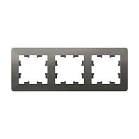 ATLASDESIGN AIR 3-постовая РАМКА, СТАЛЬ/дымчатый черный | код ATN220903 | Systeme Electric