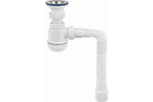 Сифон МИНИ ЭЛИТ гофрированный с нержавеющей чашкой D70 мм стандарт L800 мм 1'1/2 - D40/50 | код 30986333 | VIRPlast Сифон МИНИ ЭЛИТ гофрированный с нержавеющей чашкой D70 мм стандарт L800 мм 1'1/2 - D40/50 | код 30986333 | VIRPlast