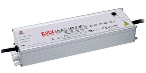 Источник питания AC-DC драйвер светодиодов, 100Вт, IP65, ККМ, вход 180…528В AC, 47…63Гц/254…747В DC, выход 700мА/15…142В, рег. выхода 420…700мA, изоляция 3750В AC, в кожухе 236х68х39, -40…+70С | код HVGC-100-700A | MeanWell Источник питания AC-DC драйвер светодиодов, 100Вт, IP65, ККМ, вход 180…528В AC, 47…63Гц/254…747В DC, выход 700мА/15…142В, рег. выхода 420…700мA, изоляция 3750В AC, в кожухе 236х68х39, -40…+70С | код HVGC-100-700A | MeanWell