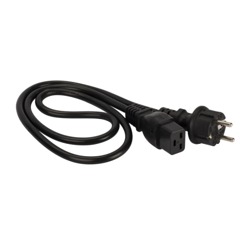 Шнур питания C19-Schuko прямая, 3х1.5, 220В, 16А, черный, 3 метра | код LAN-PP19/SH-3.0-BK | LANMASTER