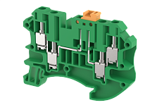 Клемма проходная винтовая 4 мм2, с размыкателем, на 4 подключения, зеленая TQK4-2X2-GREEN | код 1203150003 | Elmex