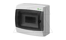 Щит навесной GALANT 1x8M, N/PE 2x 8x16+6x10mm2, дымчатая пласт. дверь, светло-серый RAL7035, 217x235x117mm, IP65 | код 1602-01 | Elektro-plast Nasielsk