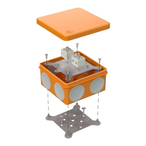 Коробка огнестойкая для о/п двухкомпонентная 60-0300-FR6.0-4 Е15-Е120 RAL2004 100х100х50 (14 шт/кор) Промрукав | код 60-0300-FR6.0-4| ПРОМРУКАВ