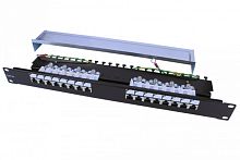 Патч-панель 19 1U 16 портов RJ-45 полн. экран. категория 5e Dual IDC ROHS цвет черный, Hyperline PP3-19-16-8P8C-C5E-SH-110D | код 246028 | Hyperline