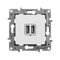 Розетка 2xUSB ETIKA, белый | код. 672294 | Legrand