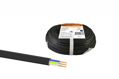 Шнур ШВВП 3х0.75 ГОСТ (бухта 20м) черный | код SQ0120-0061 | РЭМЗ ТМ Шнур ШВВП 3х0.75 ГОСТ (бухта 20м) черный | код SQ0120-0061 | РЭМЗ ТМ