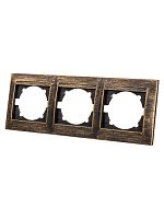 Рамка 3-х постовая горизонтальная старинная бронза Лама TDM | код SQ1815-0777 | TDM