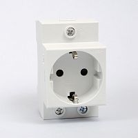 OPAP-LED Розетка на DIN-рейку, с заземлением, с индикацией, 16А, 230В (с защитной крышкой) | код 7162 | ONKA