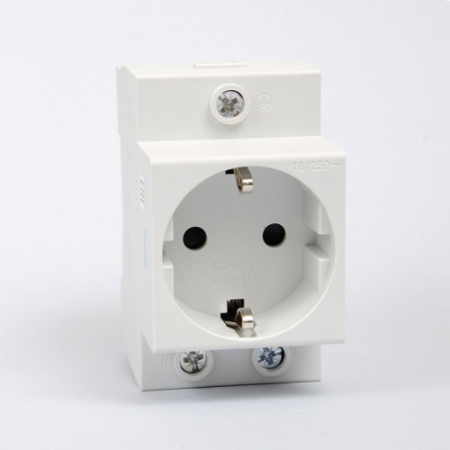 OPAP-LED Розетка на DIN-рейку, с заземлением, с индикацией, 16А, 230В (с защитной крышкой) | код 7162 | ONKA