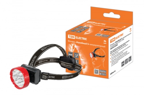 Фонарь «Налобный 5» аккумуляторный, 9 светодиодов, 0,8 Ач TDM | код SQ0350-0044 | TDM