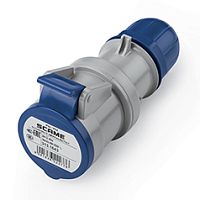 Разъем пром. силовой CEE кабельный, гнездо, 16A, 2P+E 6h, 200_250VAC 50/60Hz, IP44/IP54, серия OPTIMA | код 313.1643 | Scame