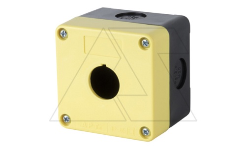 Корпус для поста кнопочного, пластик, желтый /черный, 1 место, 72.5?72.5?58.5mm, IP65 | код XK-A1/h-Y | АРТ Корпус для поста кнопочного, пластик, желтый /черный, 1 место, 72.5?72.5?58.5mm, IP65 | код XK-A1/h-Y | АРТ