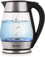 Чайник электрический Vitek VT-7037 1.8л. 2200Вт прозрачный/черный корпус: стекло/металл/пластик | код 2035723 | VITEK