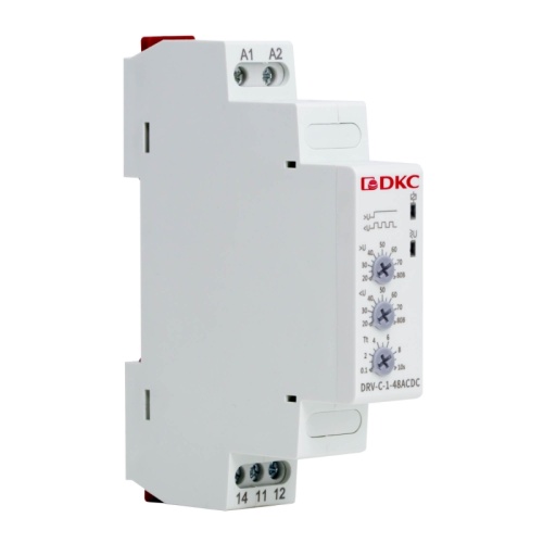 Реле контроля напряжения однофазное, тип DRV, конфигурация контакта 1CO, 24-48В AC/DC | код DRV-C-1-48ACDC | DKC