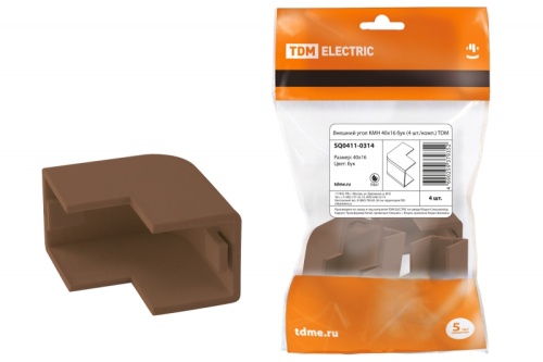 Внешний угол КМН 40х16 бук (4 шт./комп.) TDM | код SQ0411-0314 | TDM