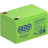 WBR GPL12120 F2 Аккумуляторная батарея для ИБП, напряжение: 12В, ёмкость: 12Ач, клеммы типа: F2, Размеры ВШГ: 151x98x93мм, вес: 4,02кг. Срок службы: 12 лет. | код WBR GPL12120 F2 | WBR
