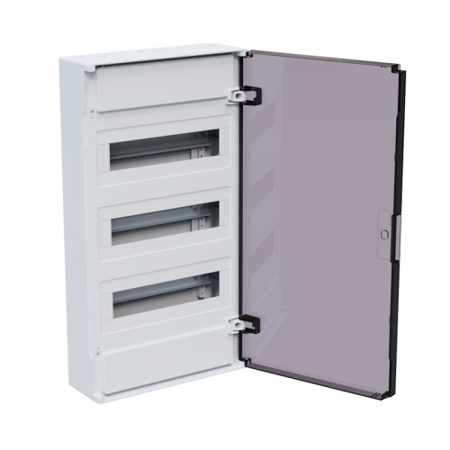 Щит распределительный навесной с пласт. черной прозрач. дверцей на 36 модулей, OptiBox Pro 36-NKR-IP40 | код 379803 | КЭАЗ фото 4